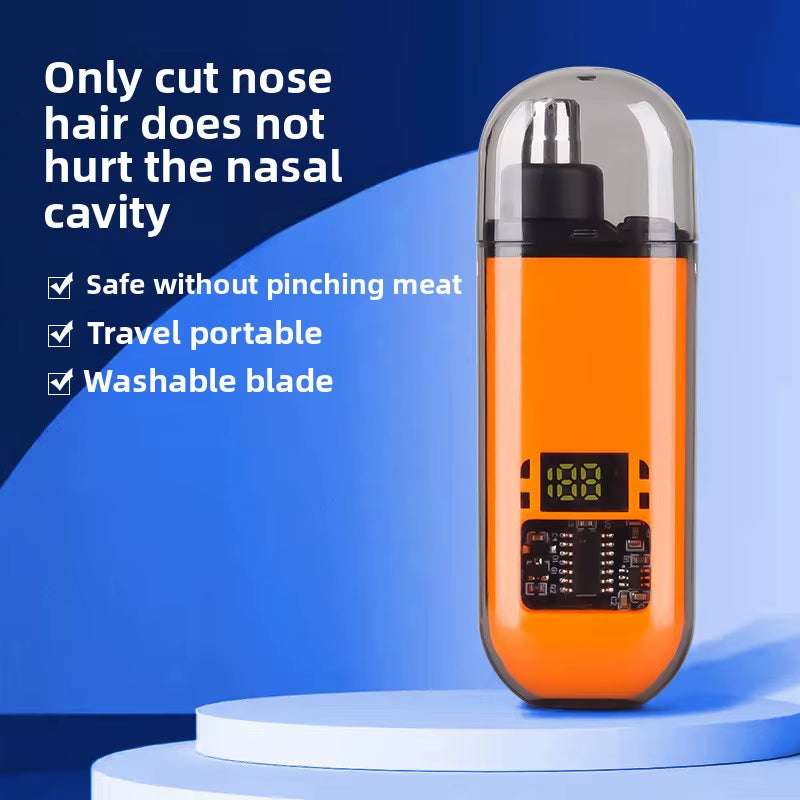 Professional Painless Nose Hair Trimmer for Men USB Charging Nose Hair Trimmer with Digital Display Travel-Friendly Grooming Kit