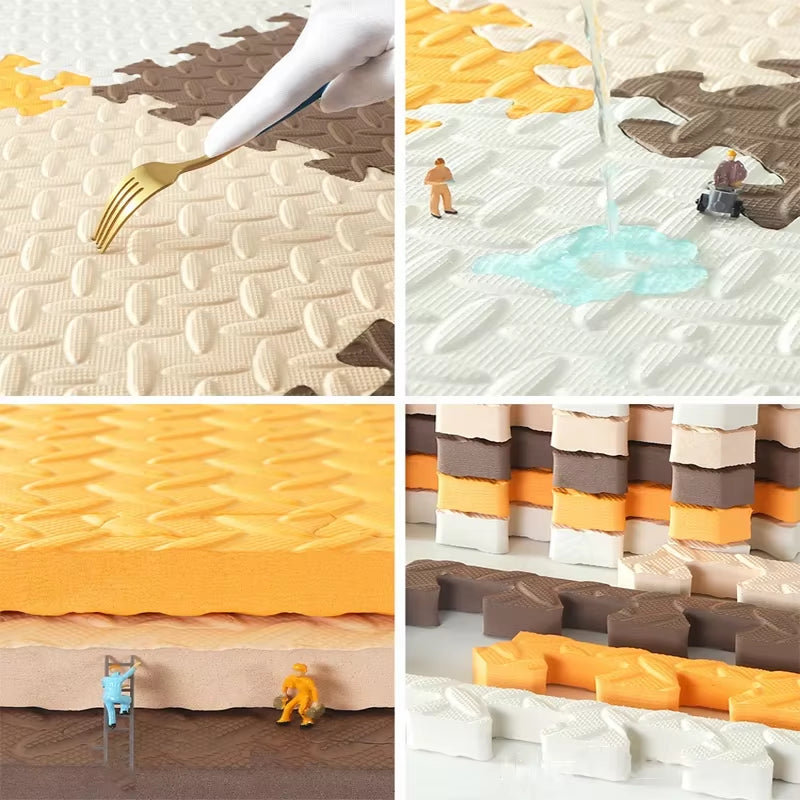 30*30Cm Thicken Sports Gym Mat Protection EVA Leaf Grain Floor Mats Yoga Fitness Non-Slip Splicing Rugs Shock Room