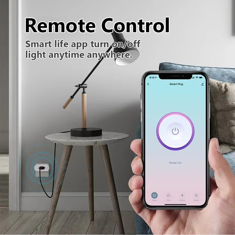 Tuya 16A/20A Brazil Standard Wifi Smart Plug Socket Work with Google Home Alexa with Power Monitor APP Remote Control