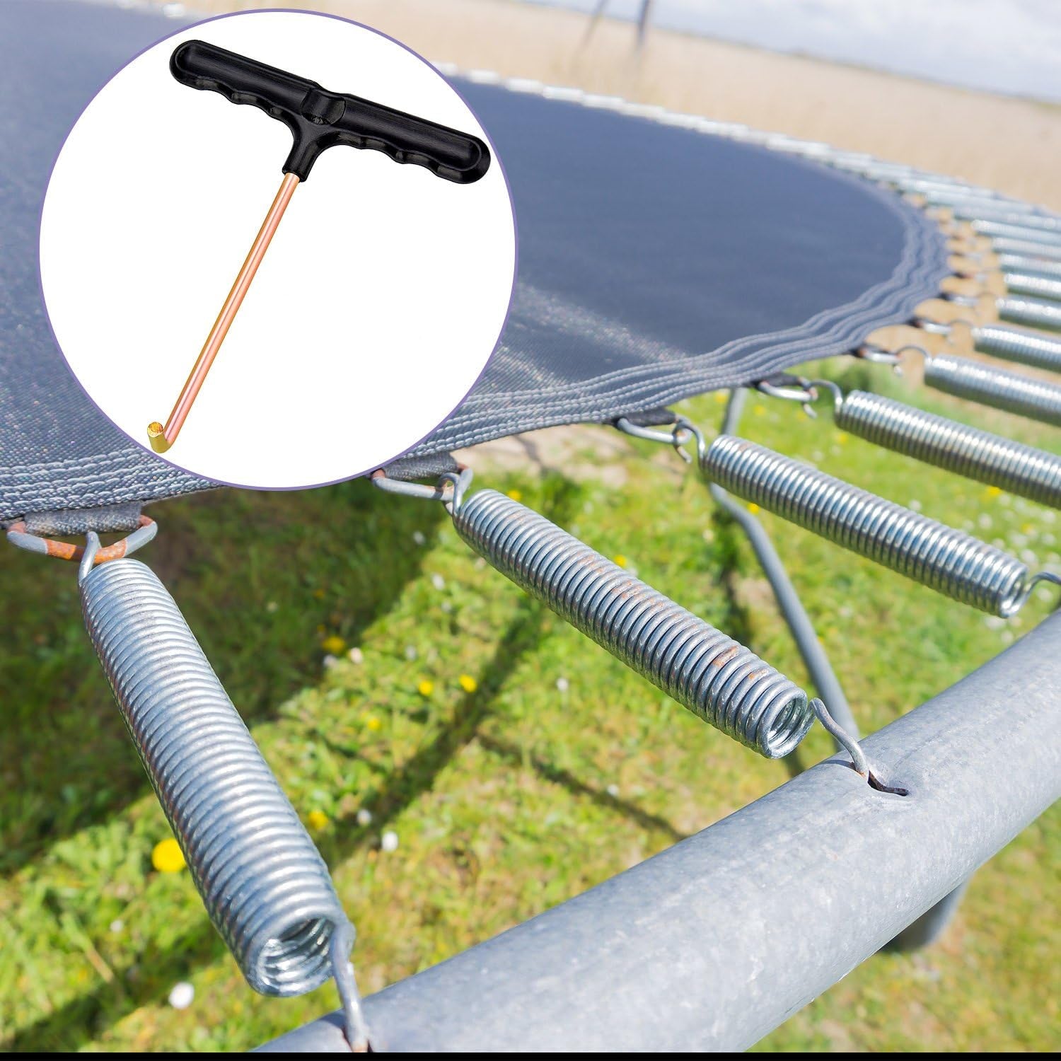 2 Pack Trampoline Spring Pull Tool Adjustment T-Hook Spring Pull Kit