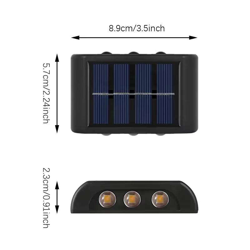 Solar LED Outdoor Wall Light Waterproof Dusk to Dawn Fence Lamp for Garden Yard Porch Pathway Patio Home Decor