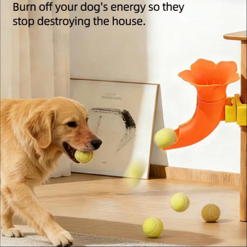 New Automatic Tennis Ball Launcher for Dogs Cats Interactive Pet Toy Relieving Boredom Indoors Throw Launcher Dog Training Toys