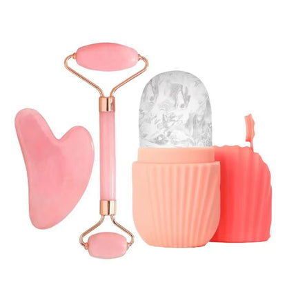 1/2/3Pcs Ice Face Roller Facial Skincare Ice Roller Set,Facial Roller Guasha Facetool Set,Face Massage Roller Lifting Contouring
