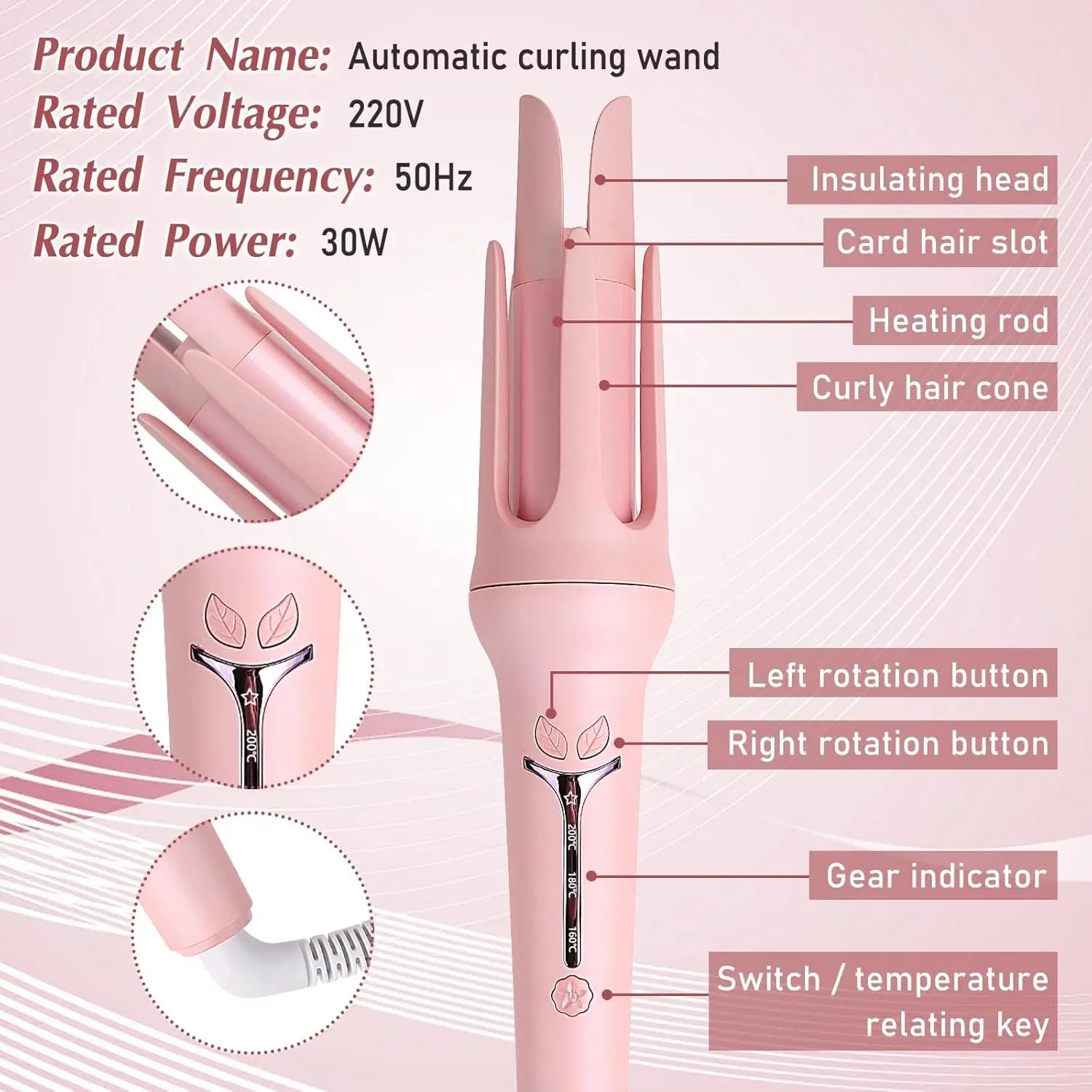 Automatic Curling Iron 32 Mm Big Roll Anion Ceramic Hair Curler 4-Speed Adjustable Fast Heating Fashion Styling Tools