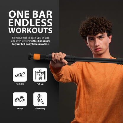 DOOR HOME EXERCISE WORKOUT TRAINING GYM BAR CHIN up SIZE ADJUSTABLE FITNESS PULL