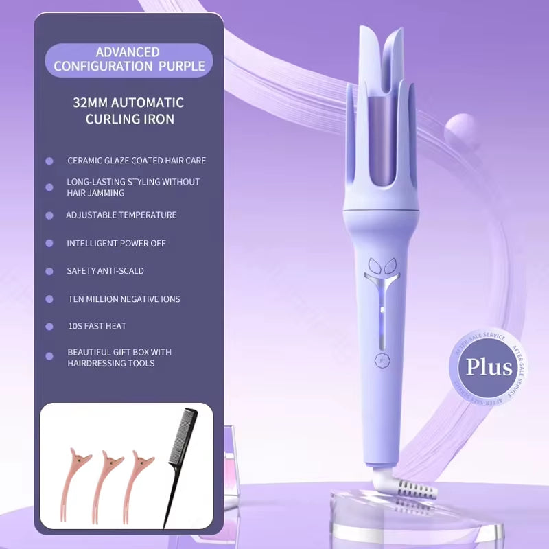 Automatic Curling Iron 32 Mm Big Roll Anion Ceramic Hair Curler 4-Speed Adjustable Fast Heating Fashion Styling Tools
