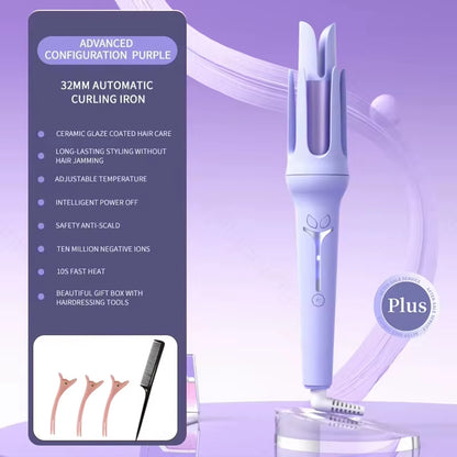 Automatic Curling Iron 32 Mm Big Roll Anion Ceramic Hair Curler 4-Speed Adjustable Fast Heating Fashion Styling Tools