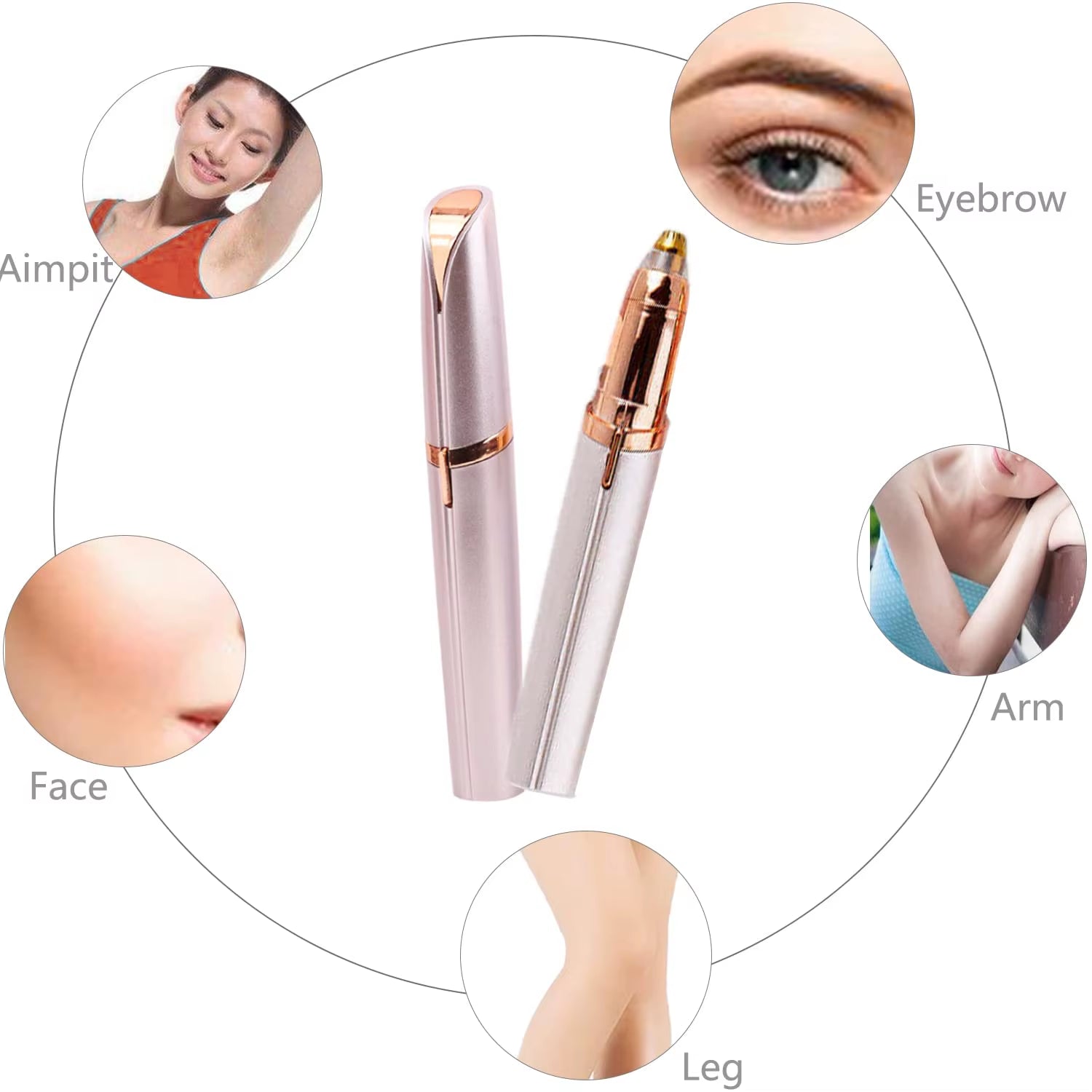 Portable Electric Eyebrow Trimmer Pen for Women, Painless Precision Eyebrow Shaver Razor Blades for Face Hair Removal Tools