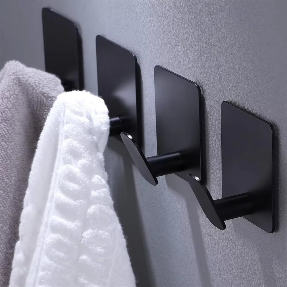 4/1Pcs Stainless Steel Bathroom Robe Hooks Adhesive Wall Hook Towel Holder Bathroom Kitchen Hardware Multi-Purpose Hanger Hook
