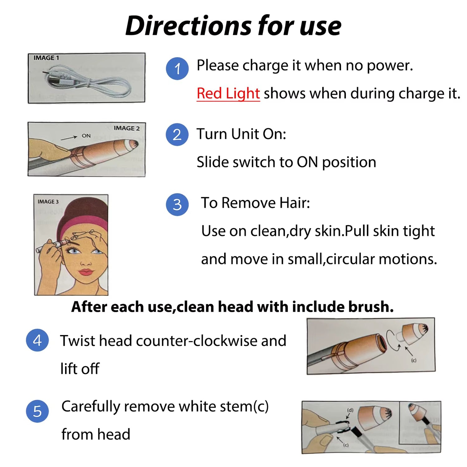 Portable Electric Eyebrow Trimmer Pen for Women, Painless Precision Eyebrow Shaver Razor Blades for Face Hair Removal Tools