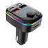 Bluetooth 5.0 Car FM Transmitter PD Type-C Dual USB Ambient Player Handsfree MP3 Charger Type-C Wireless Light PD QC3.0 Adapter