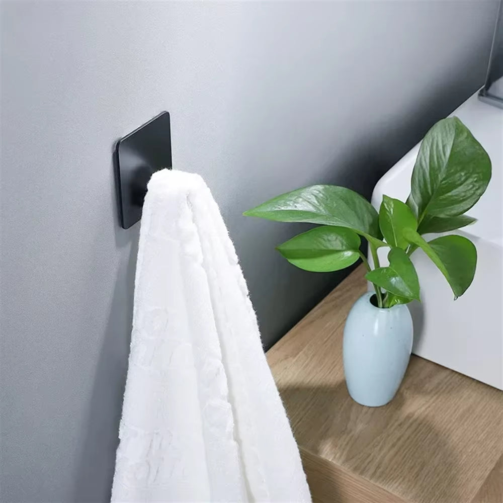 4/1Pcs Stainless Steel Bathroom Robe Hooks Adhesive Wall Hook Towel Holder Bathroom Kitchen Hardware Multi-Purpose Hanger Hook