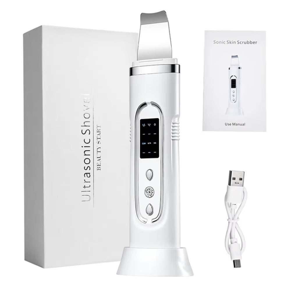Ultrasonic Skin Scrubber Electric Facial Cleansing Pore Deep Cleanser Acne Blackhead Remover Peeling Shovel Device Beautymachine