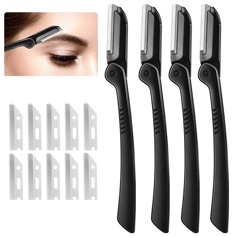 1/5PCS Eyebrow Razor Set Multipurpose Face Razors for Women and Men Dermaplaning Tool Easy to Use Cutter Shaver Blades Makeup To