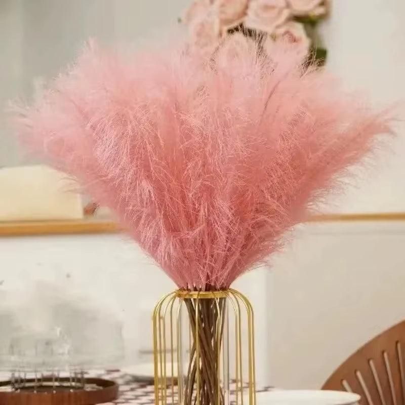 10PCS Artificial Pompous Grass Pompass Branches Fake Fluffy Stems Plants Vase Filler for Home Boho Decor Flower Arrangement
