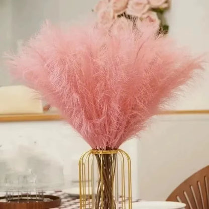 10PCS Artificial Pompous Grass Pompass Branches Fake Fluffy Stems Plants Vase Filler for Home Boho Decor Flower Arrangement