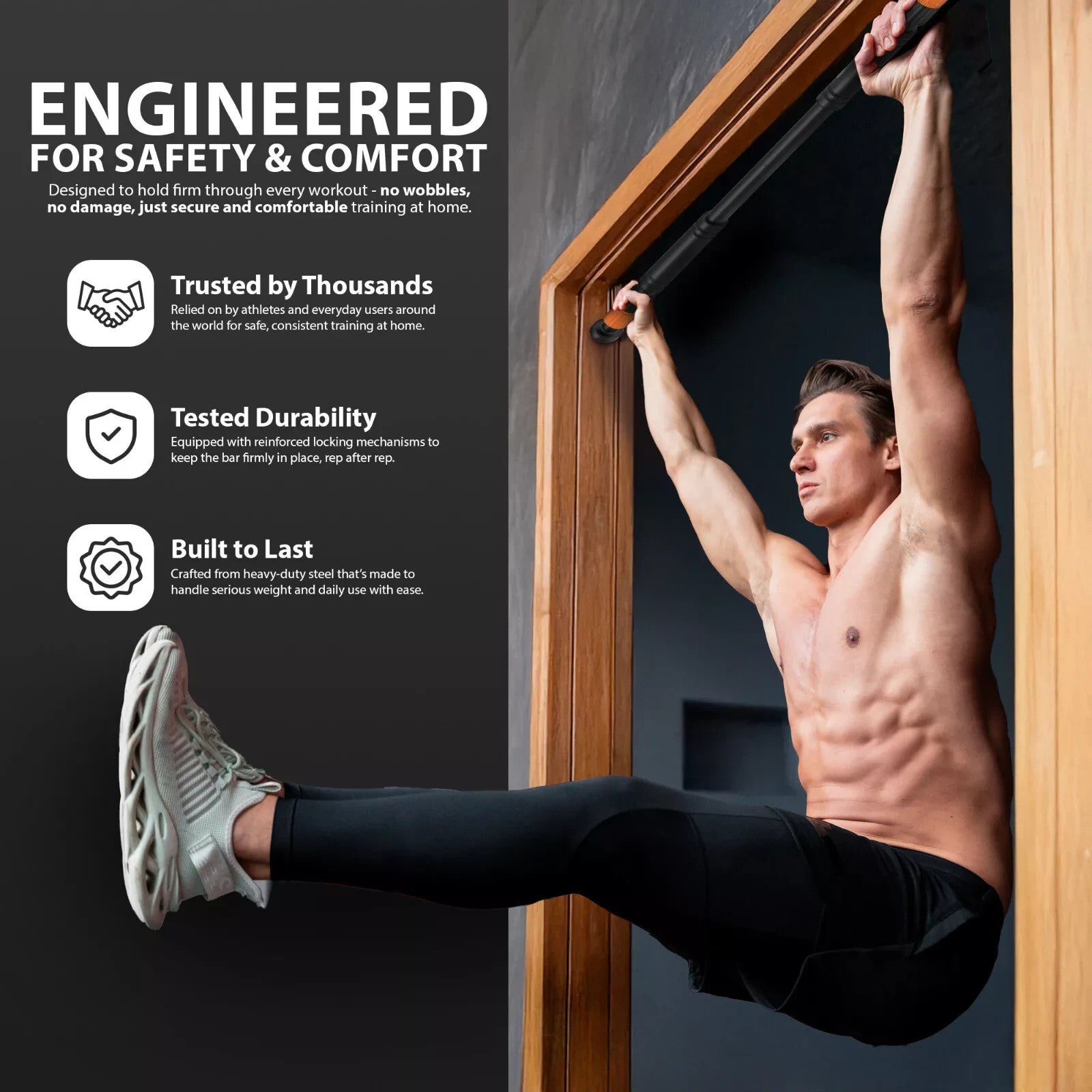 DOOR HOME EXERCISE WORKOUT TRAINING GYM BAR CHIN up SIZE ADJUSTABLE FITNESS PULL