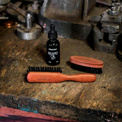Beard Brush Pure Boar Bristles Natural Firm Hog Hair and Pearwood Works with All Beard Balms and Beard Oils Exfoliates Skin Helps Softening and Conditioning Itchy Beards Great for Travel