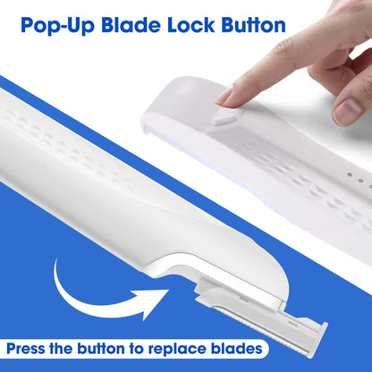 Sonic Lighted Electric Razor Shaver for Eyebrow Facial Hair Removal, Flawless Dermaplaning Tool with 6 Replacement Blades
