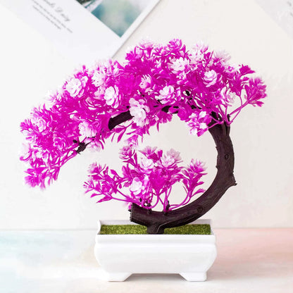 Crescent Style Bonsai Simulation Plant Thousand Layer Flower Bonsai Home Decoration Fake Floral Creative Gift Ornaments