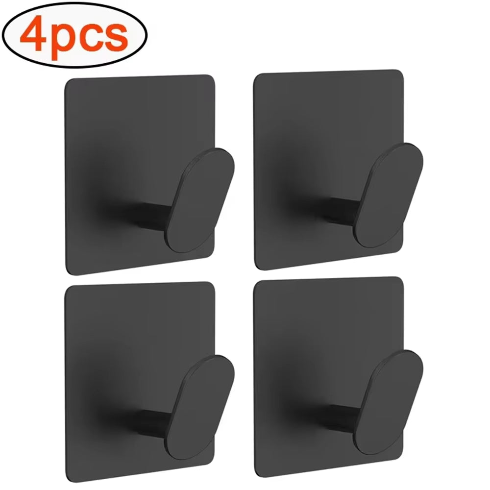 4/1Pcs Stainless Steel Bathroom Robe Hooks Adhesive Wall Hook Towel Holder Bathroom Kitchen Hardware Multi-Purpose Hanger Hook