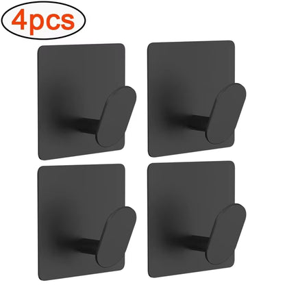 4/1Pcs Stainless Steel Bathroom Robe Hooks Adhesive Wall Hook Towel Holder Bathroom Kitchen Hardware Multi-Purpose Hanger Hook