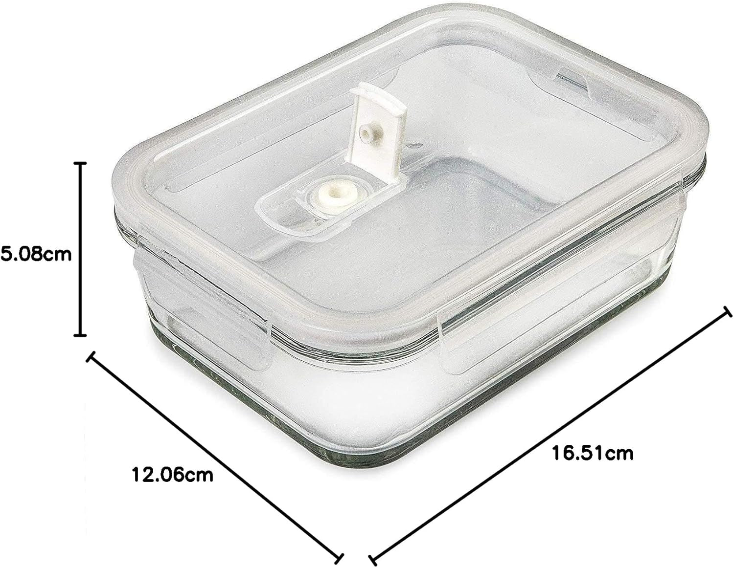 [5-Pack] Food Prep &amp; Storage Glass Containers with Lids - Airtight Glass Meal Prep Containers Reusable (880 Millilitres - 1 Compartment)