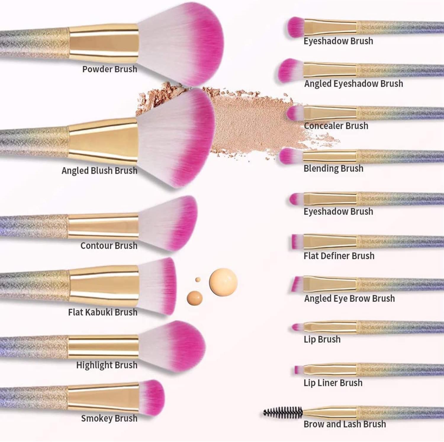 Makeup Brushes Set, Professional Make up Brushes with Gift Box, Foundation Eyebrow Concealer Eyeshadow Bronzer Blush Contour Powder Eyeline Lip Makeup Brush Set