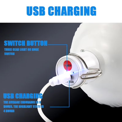 Portable Lanterns High Power USB Rechargeable LED Emergency Lights Hook Outdoor Camping Tents Lantern Lighting Flashlight Bulb
