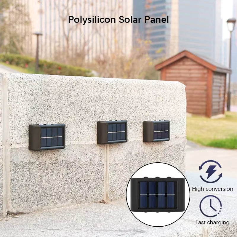 Solar LED Outdoor Wall Light Waterproof Dusk to Dawn Fence Lamp for Garden Yard Porch Pathway Patio Home Decor