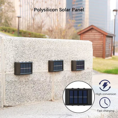Solar LED Outdoor Wall Light Waterproof Dusk to Dawn Fence Lamp for Garden Yard Porch Pathway Patio Home Decor