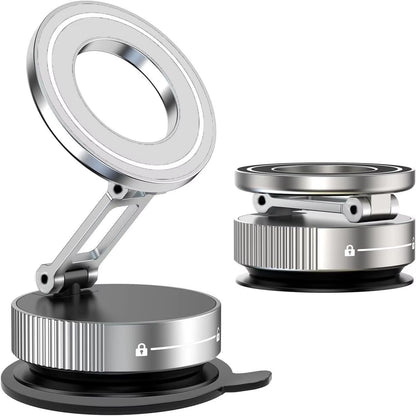 Magnetic Suction Cup Phone Mount for Magsafe 360° Adjustable Magnetic Car Phone Holder Pocket Size Foldable Car Mount