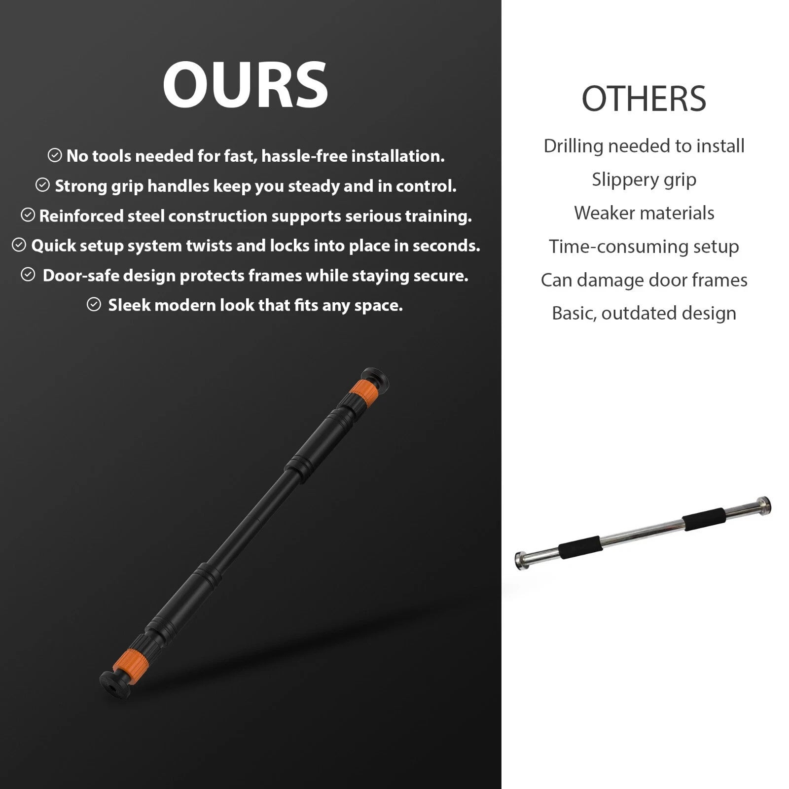 DOOR HOME EXERCISE WORKOUT TRAINING GYM BAR CHIN up SIZE ADJUSTABLE FITNESS PULL