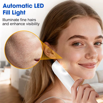 Sonic Lighted Electric Razor Shaver for Eyebrow Facial Hair Removal, Flawless Dermaplaning Tool with 6 Replacement Blades