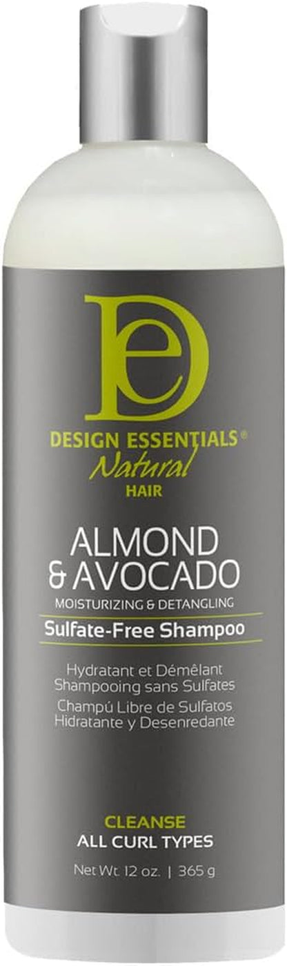 Natural Almond &amp; Avocado Moisturizing &amp; Detangling Sulfate-Free Shampoo, 12 Ounce