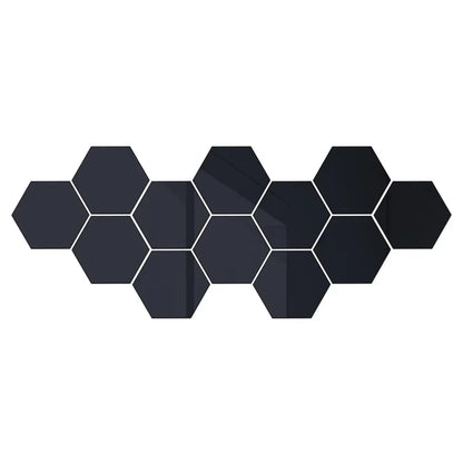 Hexagon Acrylic 3D Mirror Wall Sticker Home Decor DIY Self-Adhesive Mirror Decal Decor Stickers Art Wall Decoration Large 6/12Pc