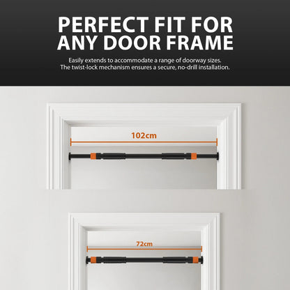 DOOR HOME EXERCISE WORKOUT TRAINING GYM BAR CHIN up SIZE ADJUSTABLE FITNESS PULL