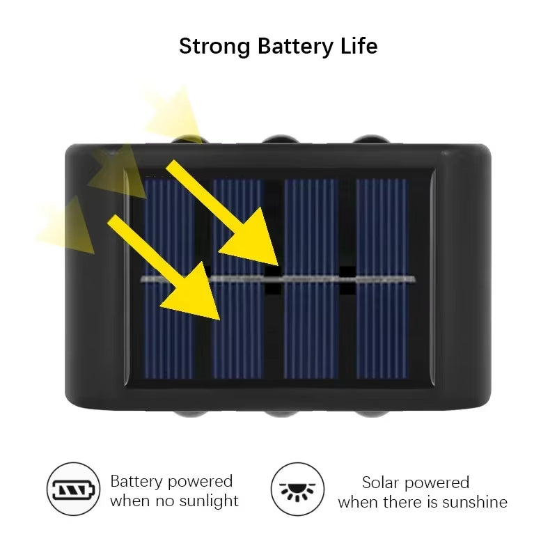 Solar LED Outdoor Wall Light Waterproof Dusk to Dawn Fence Lamp for Garden Yard Porch Pathway Patio Home Decor