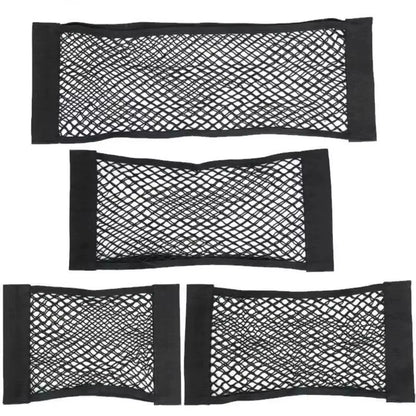 Car Storage Net Stretchable Mesh Pocket Net Magic Elastic Sticker Universal Rear Mesh Trunk Seat Bag Pocket Cage Auto Organizer
