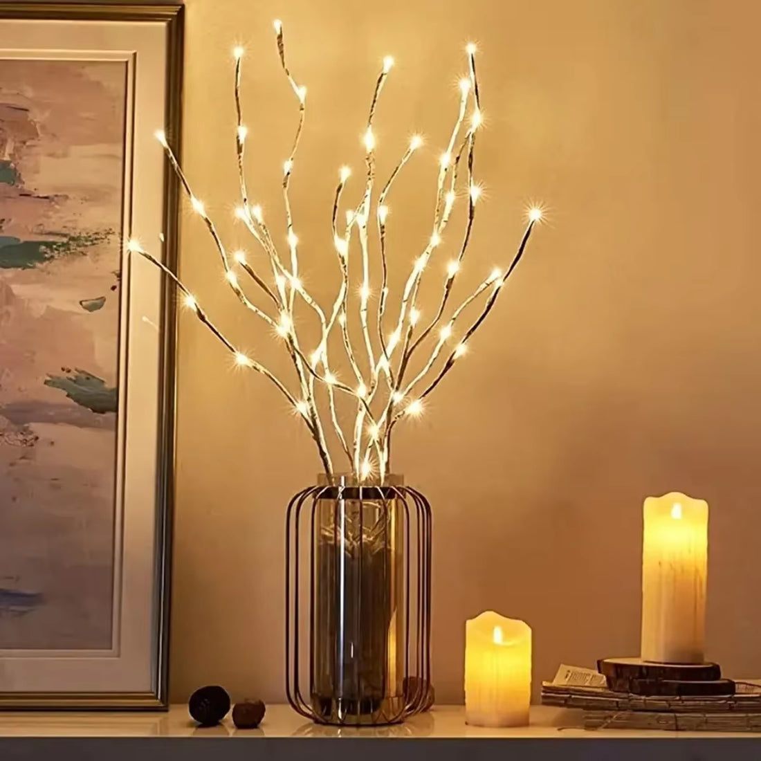1 PC White Birch Branch LED Festive Lights Battery Operated for Christmas Party Wedding Outdoor Decoration Twig Lights