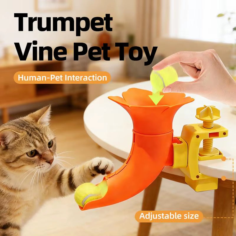New Automatic Tennis Ball Launcher for Dogs Cats Interactive Pet Toy Relieving Boredom Indoors Throw Launcher Dog Training Toys