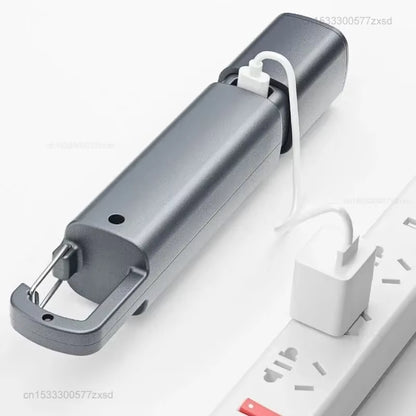 Outdoor Flashlight Portable Strong Light Variable Focus with Floodlight Side Lights Long Range Rechargeable Flashlight