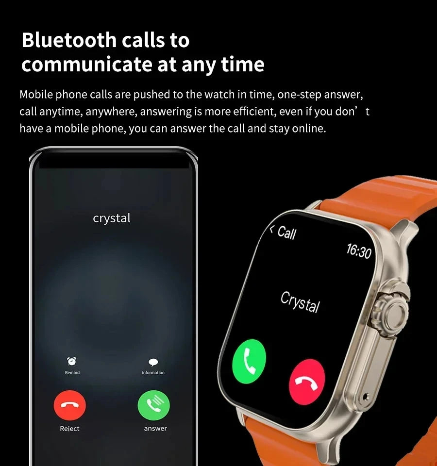 Smartwatch Bluetooth Talk Smartwatch Message Alert Heart Rate Monitor Sports Watch for Android IOS Men Women