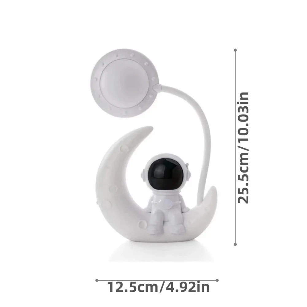 Creative Moon Astronaut Nightlight, LED Small Desk Lamp for Bedroom Decoration, Christmas Gift