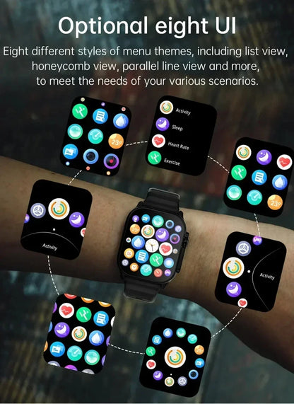 Smartwatch Bluetooth Talk Smartwatch Message Alert Heart Rate Monitor Sports Watch for Android IOS Men Women