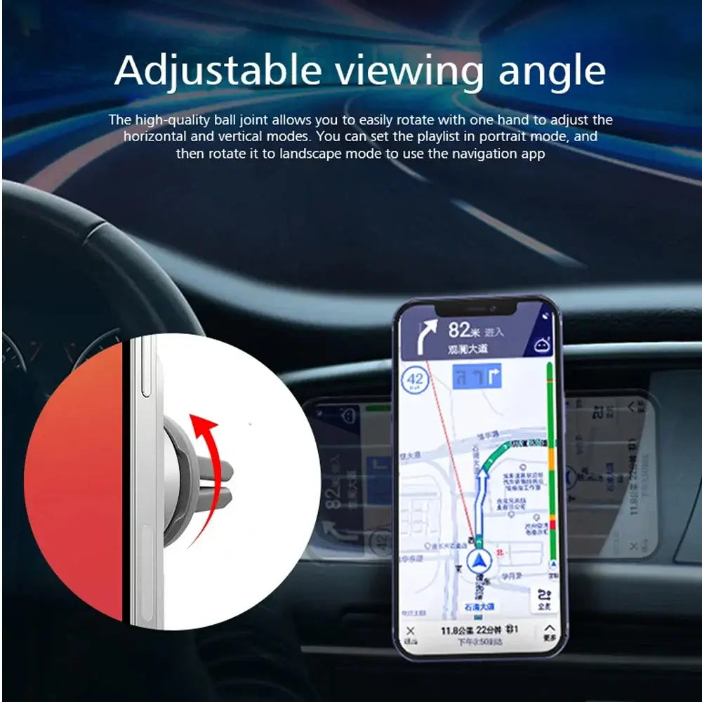 15W Magnetic Car Wireless Charger Macsafe for Iphone 17- 12 Pro Max Mini Air Vent Car Phone Holder Stand Fast Car Charging