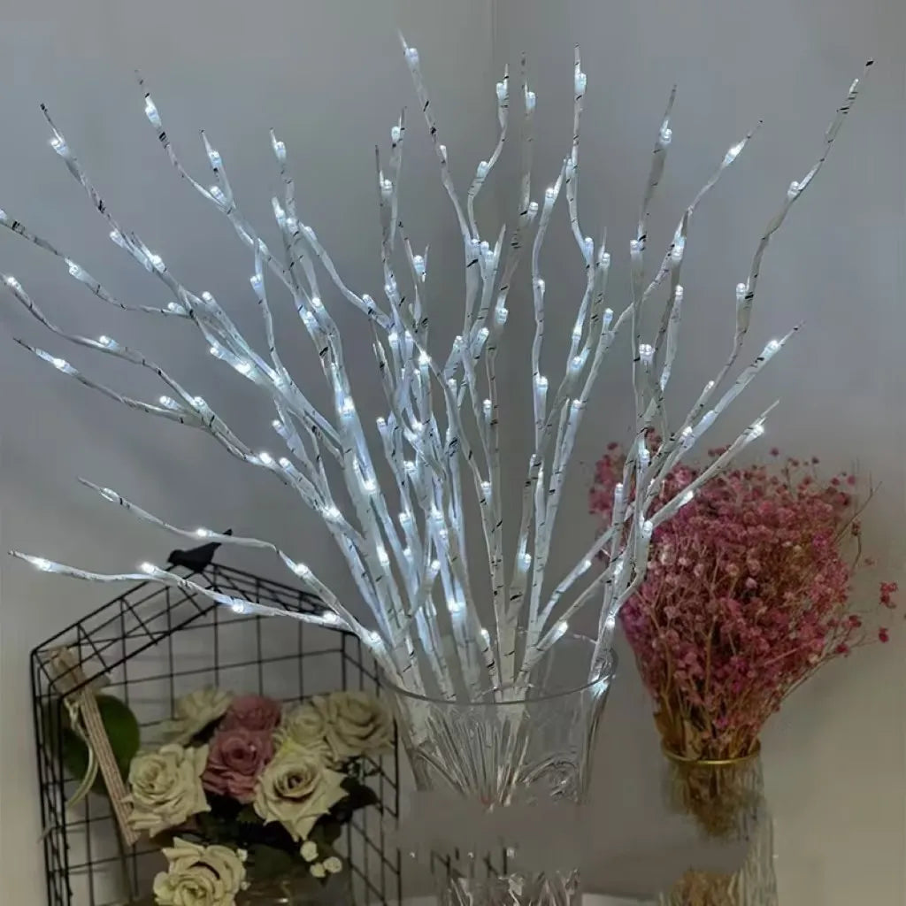 1 PC White Birch Branch LED Festive Lights Battery Operated for Christmas Party Wedding Outdoor Decoration Twig Lights