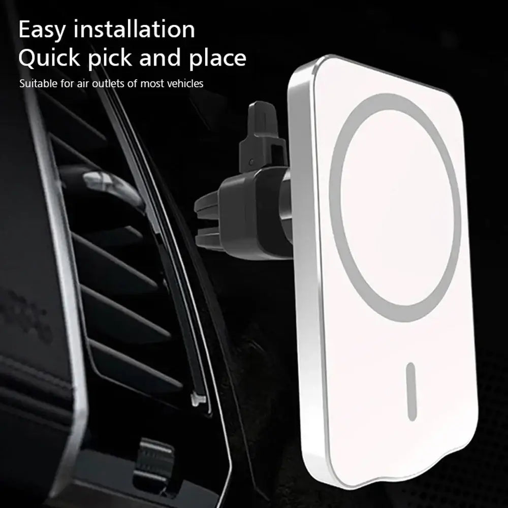15W Magnetic Car Wireless Charger Macsafe for Iphone 17- 12 Pro Max Mini Air Vent Car Phone Holder Stand Fast Car Charging