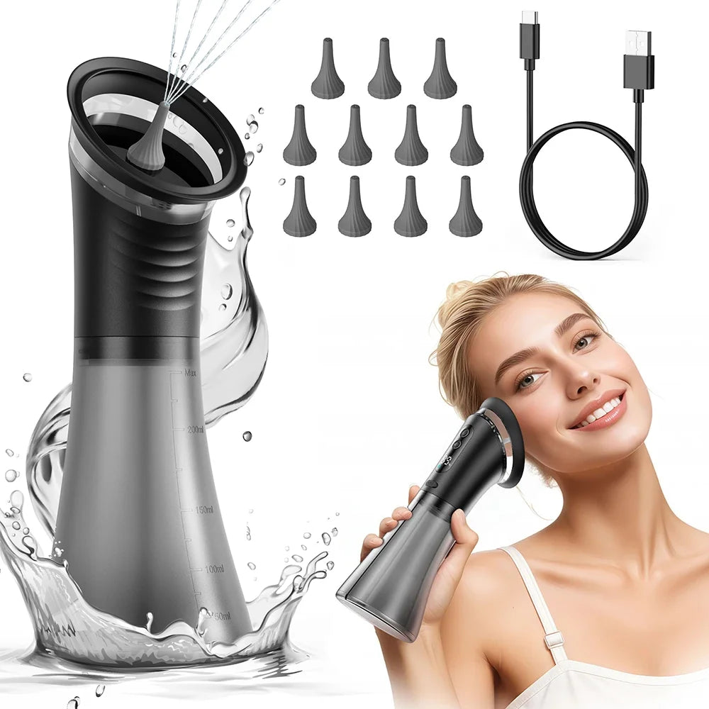 Electric Ear Wax Removal System Water Powered Ear Cleaning Tool with Irrigation Flusher 3 Pressure Settings Safe &amp; Effective