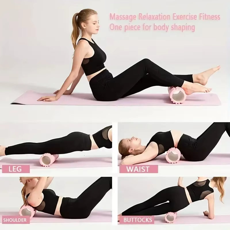 Hollow Foam Massage Roller - Yoga Fitness Column for Muscle Relaxation &amp; Exercise Support, Training Companion